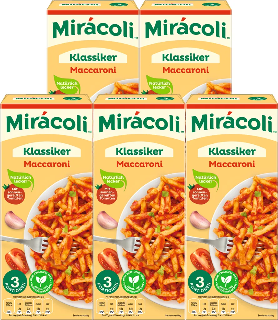 Mars Miracoli Macaroni Tomato Sauce Natural and Delicious 360g 5-Pack 1800g