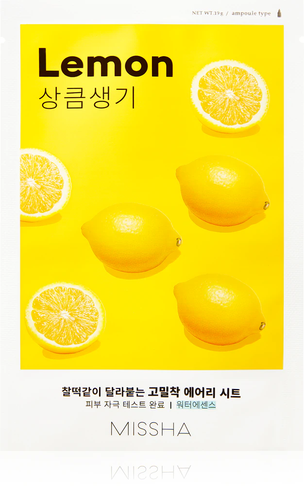 Missha Airy Fit Lemon revitalizing textile mask to brighten the skin