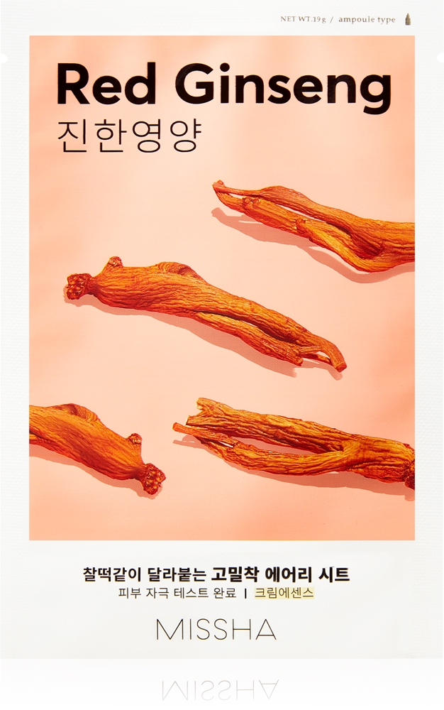 Missha Airy Fit Red Ginseng cell layer mask with moisturizing and revitalizing effects