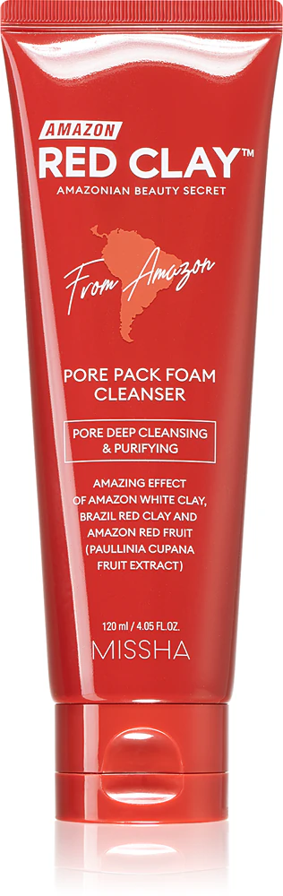 Missha Amazon Red Clay™ deep cleansing foam with clay