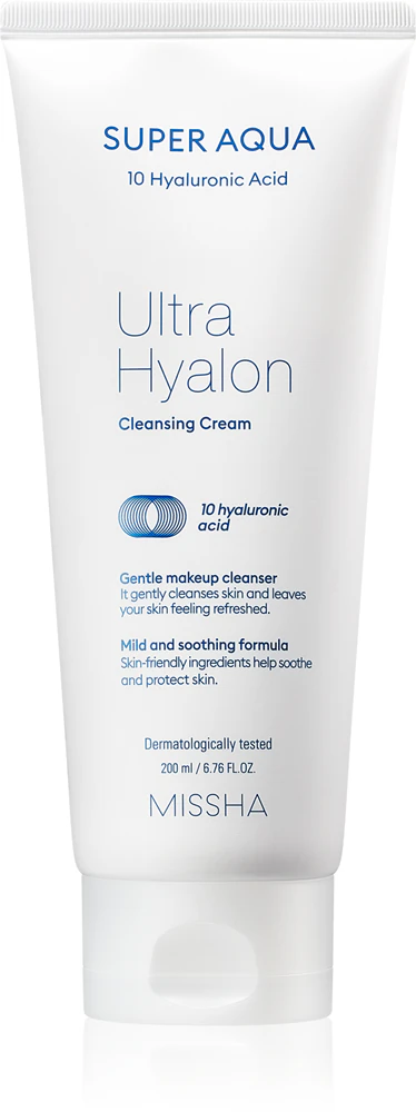 Missha Super Aqua 10 Hyaluronic Acid moisturizing cleansing cream