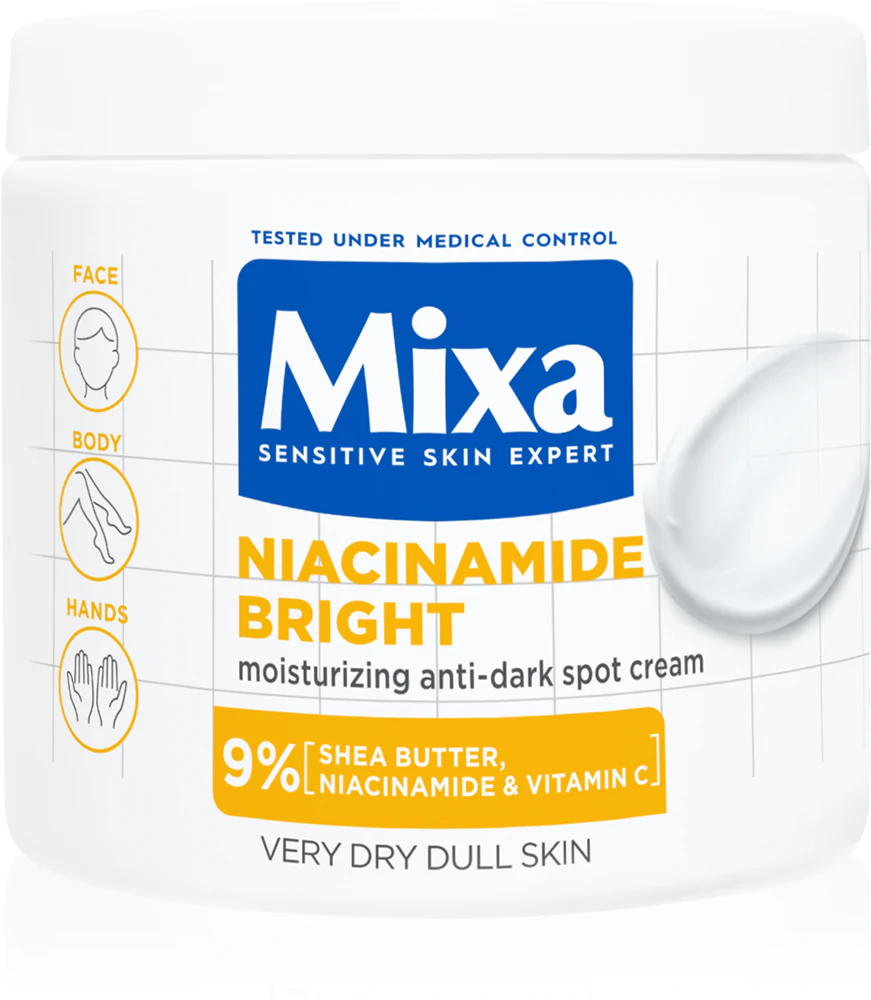 Mixa Niacinamide Bright Body Cream for hydrated and radiant skin 400ml