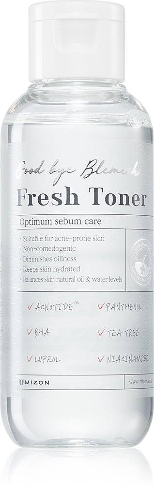 Mizon Good Bye Blemish Fresh Toner soothing skin tonic for problematic skin, acne