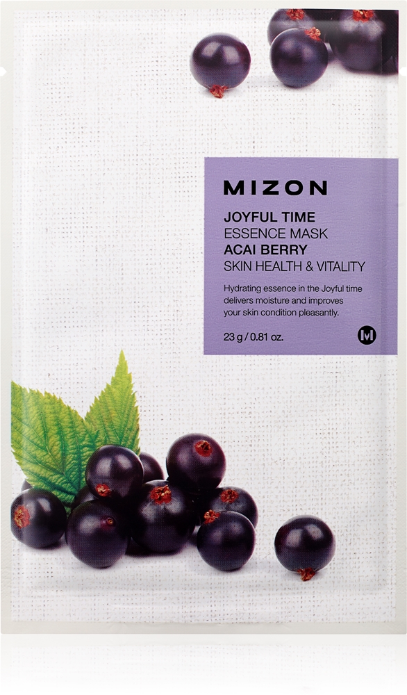 Mizon Joyful Time Acai Berry revitalizing textile mask to brighten the skin