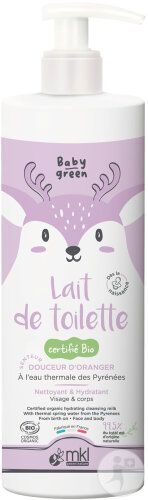 MKL Green Nature Baby Green Organic Cleansing Milk Face And Body Pump Bottle 400ml