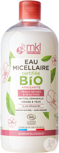 MKL Green Nature Soothing Micellar Water Dry And Reactive Skin Face And Eyes Organic 500ml