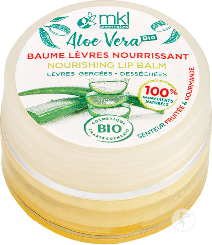 MKL Green Nature Nourishing Lip Balm Aloe Vera Organic Jar 10ml