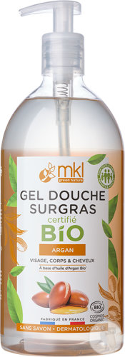 MKL Green Nature Moisturizing Shower Gel Argan Face/Body/Hair Organic Pump Bottle 1l