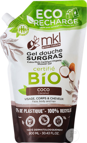 MKL Green Nature Moisturizing Shower Gel Coconut Organic Eco Refill Bag 900ml