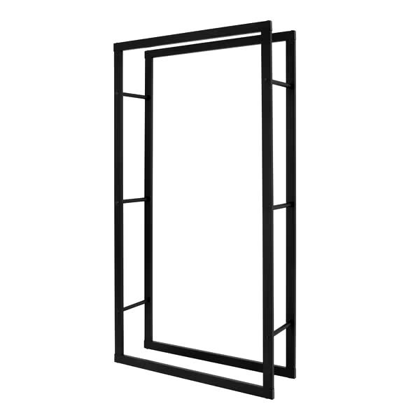Hornbach ML-Design firewood rack 80x150x25 cm rectangular, black, metal, indoor/outdoor, firewood rack, wood storage made of coated steel, firewood stand, firewood holder, firewood rack for fireplace/stove