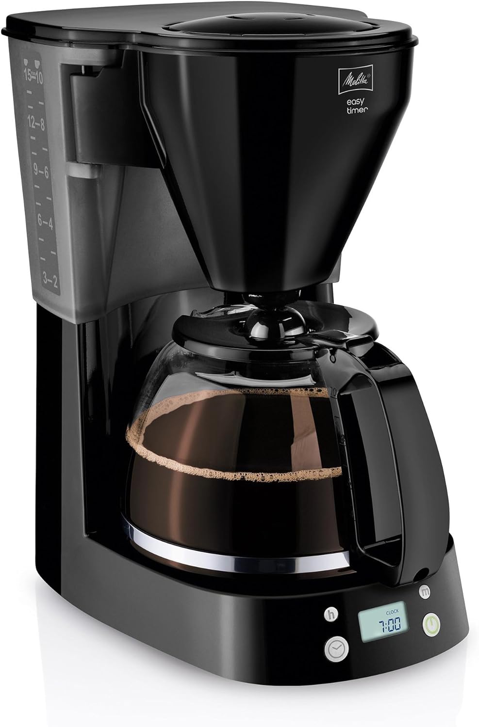 Melitta 1010-01 wh Easy Coffee Filter Machine - Gas Tank - Automatic Shut - Drip Stop - Swing Filter Black