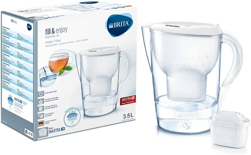 BRITA Marella XL Water Filter Jug and Cartridge, White