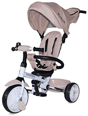 LORELLI TRICYCLE Matrix 3 in 1 Foldable EVA Tyres, Handlebar, Folding Roof beige
