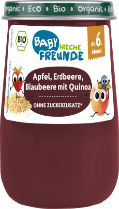 FRECHE FREUNDE Fruit & Cereals Apple, Strawberry, Blueberry with quinoa, 190 g