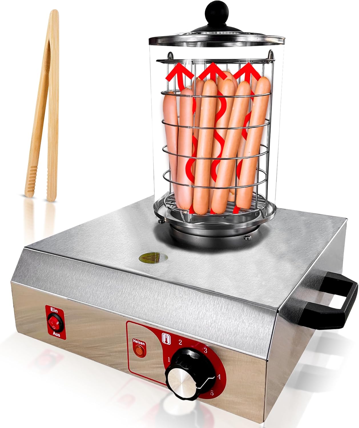 Curry Master Bockwurst Warmer & Sausage Warmer 420 W | No Bursting Sausages & Quick Heating Thanks to Steam-Controlled Heating | Ideal for kiosks, petrol stations, celebrations & private use