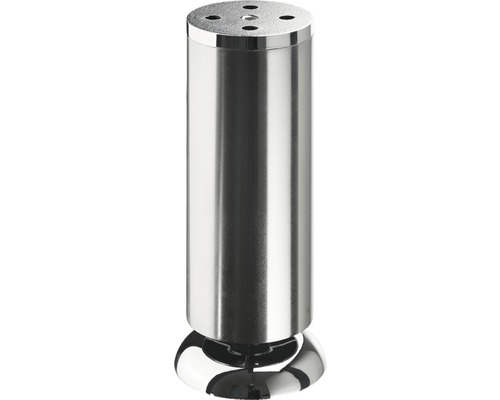 Hettich Furniture base Ø 50 mm, H 150-160, stainless steel colored