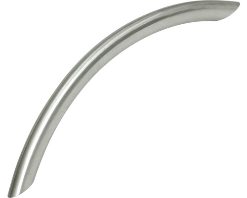 Hornbach Furniture handle segment arch brushed stainless steel Hole spacing 128 mm LxWxH 150/10/30 mm
