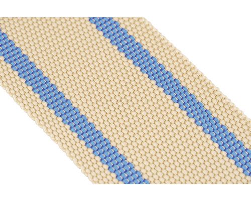 Mamutec furniture strap beige/blue 80 mm sold by the meter