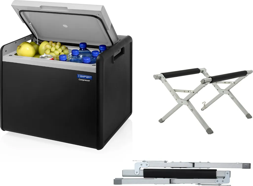 Campart Mobile electric compressor cool box 41L 230V mini fridge camping folding stand
