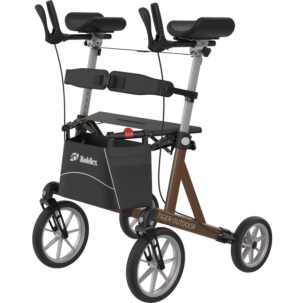 Mobilex Arthritis Rollator Tiger Outdoor with rotating armrests 1 St