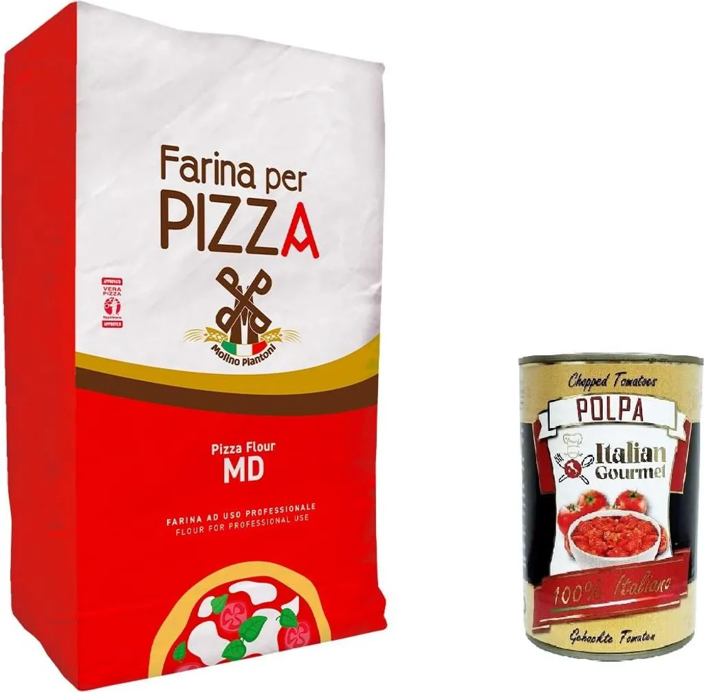 Caputo Molino Piantoni Farina per pizza Tradizionale 00 MD Traditional pizza flour 00 MD 25kg+ Italian gourmet polpa 400g