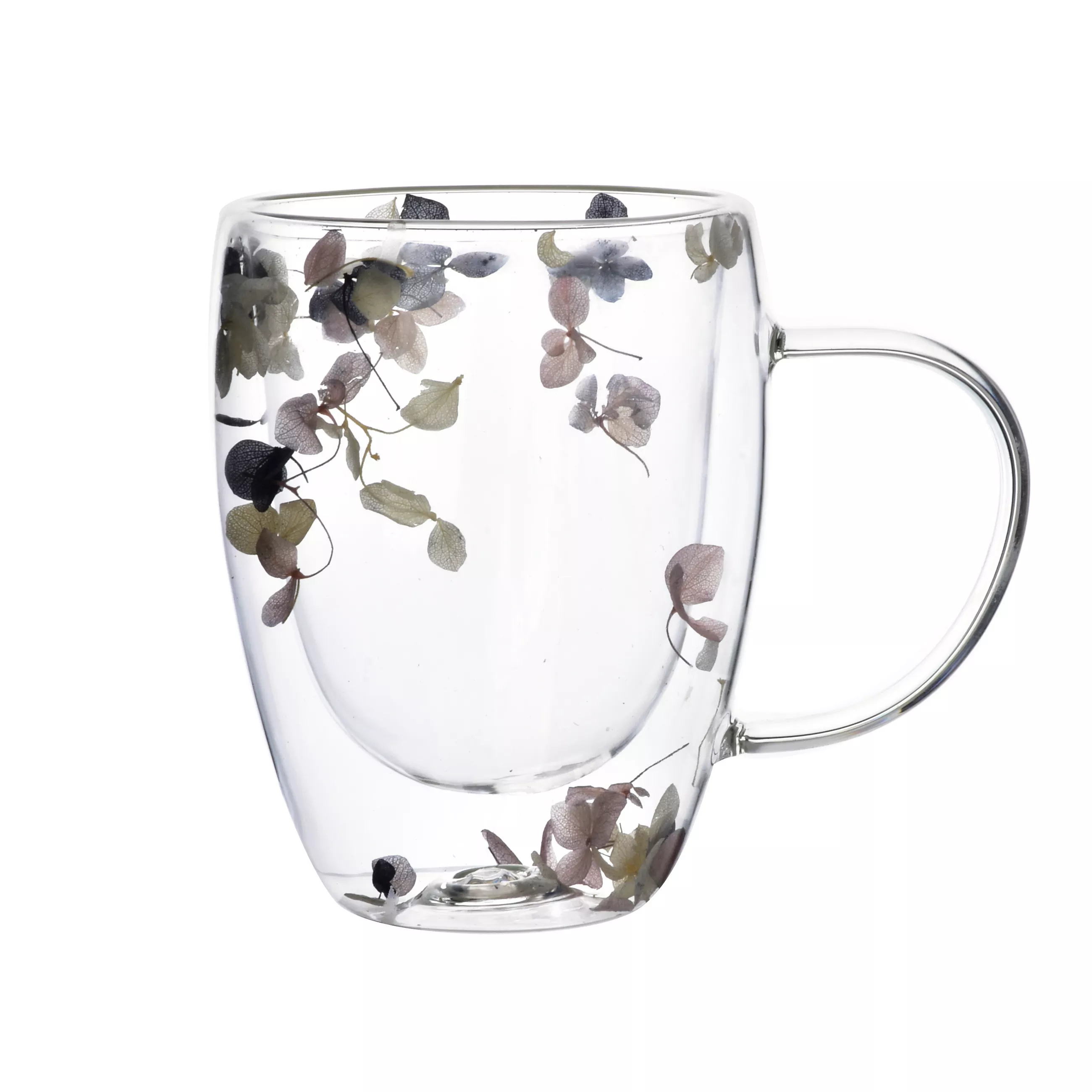Mondex Mug Peter Flowers Transparent Green 11/11/12 cm Glass