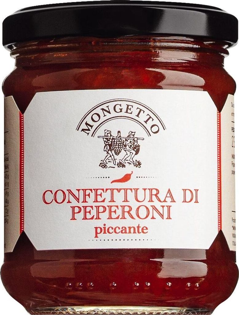 Mongetto Confettura di peperoni piccante - pepper jam with chili 230g