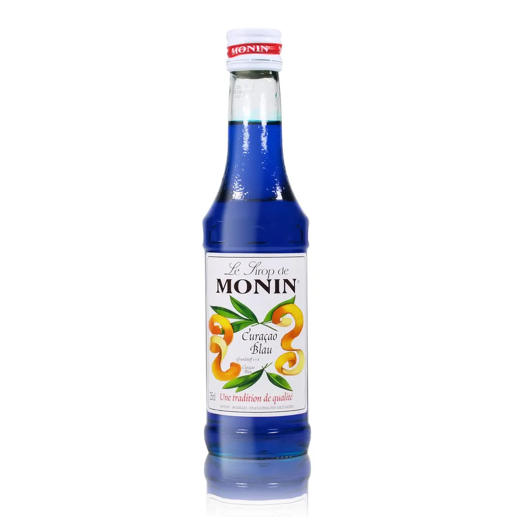 Monin Curacao Blue Syrup, 250 ml bottle - for cocktails, coffee or cooking