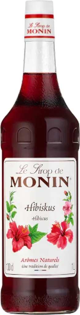 Monin Hibiscus Syrup, tart floral flavor, 1000ml
