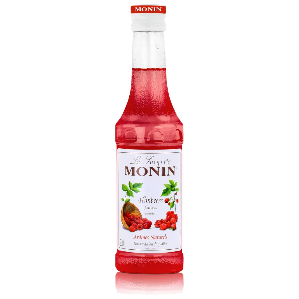 Monin Raspberry Syrup 250 ml - For cocktails and coffee (1 pack)