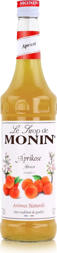 Monin Apricot Syrup 700ml - Cocktails, Milkshakes, Coffee Syrup (1 Pack) 700 ml