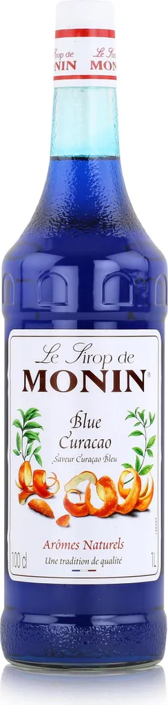 Monin Blue Curacao Syrup 1 Liter - Cocktails Milkshakes Coffee Syrup (1 Pack)