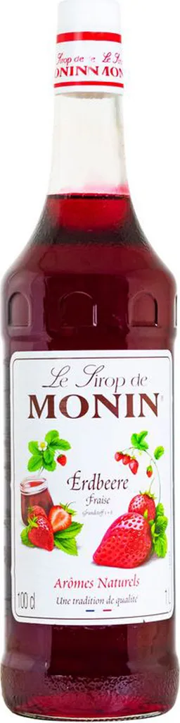 Monin Strawberry Syrup 1 Liter - Cocktails Milkshakes Coffee Syrup (1 Pack)