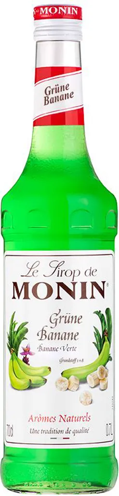 Monin syrup with a slightly sour green banana flavor 700ml