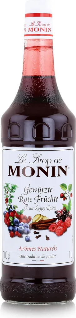 Monin Spiced Red Fruit Syrup 1L - Cocktails Milkshakes (1 Pack)