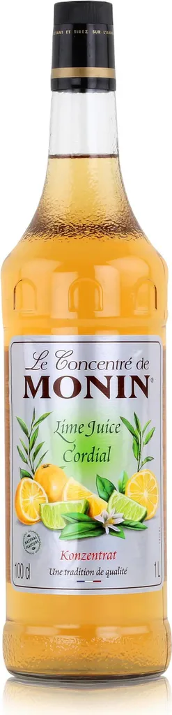 Monin Syrup Lime Juice Cordial 1 Liter - Cocktails Coffee Syrup (1 Pack)