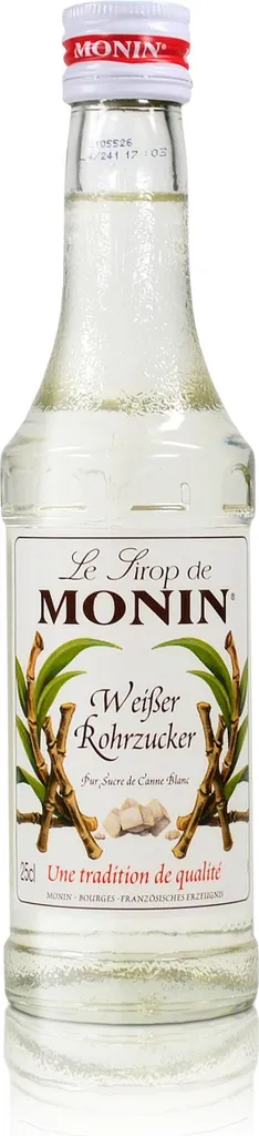 Monin White Cane Sugar Syrup, 250 ml bottle - for cocktails, coffee or 250 ml