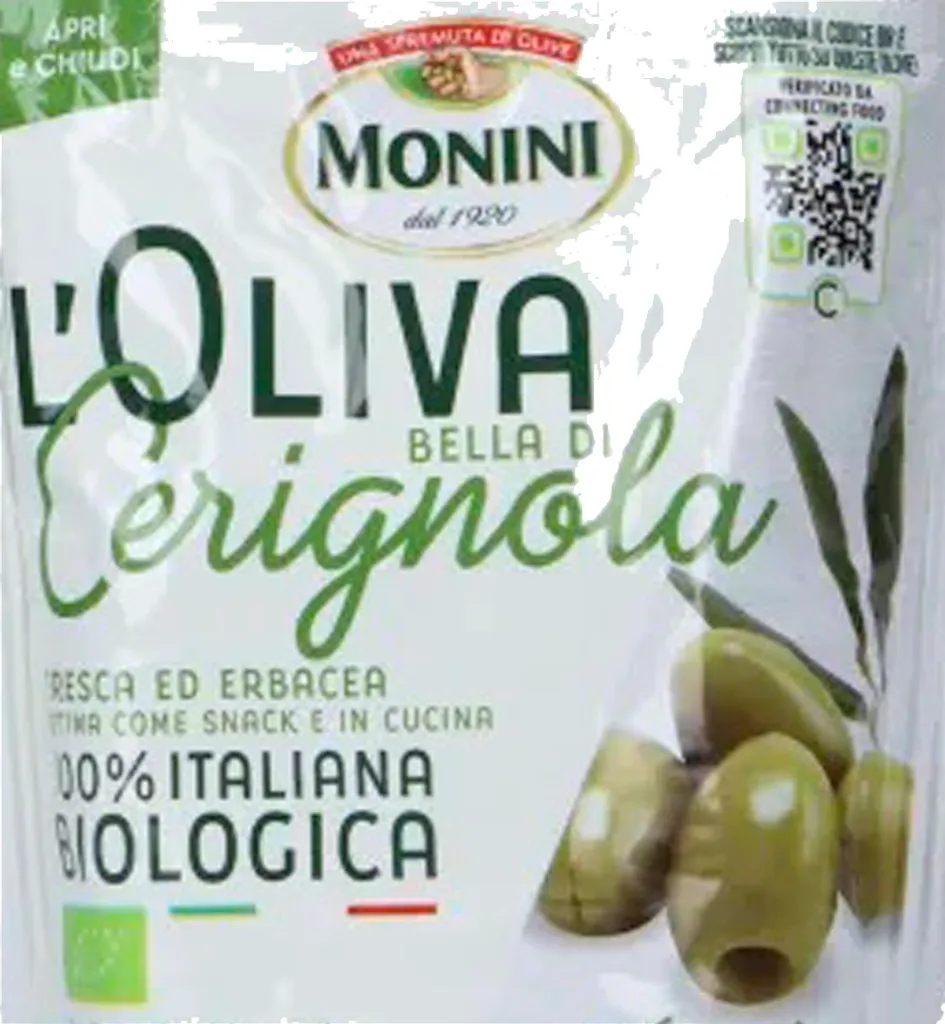 Importhaus Wilms/Impuls Monini Bella Di Cerignola Olives Green Pitted Italia 150g