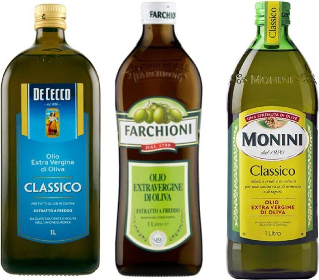 Monini Extra Virgin Olive Oil 1L extra virgin olive oil Classico + De Cecco Extra Virgin Olive Oil 1L + Farchioni Extra Virgin Olive Oil 1L 3000 ml