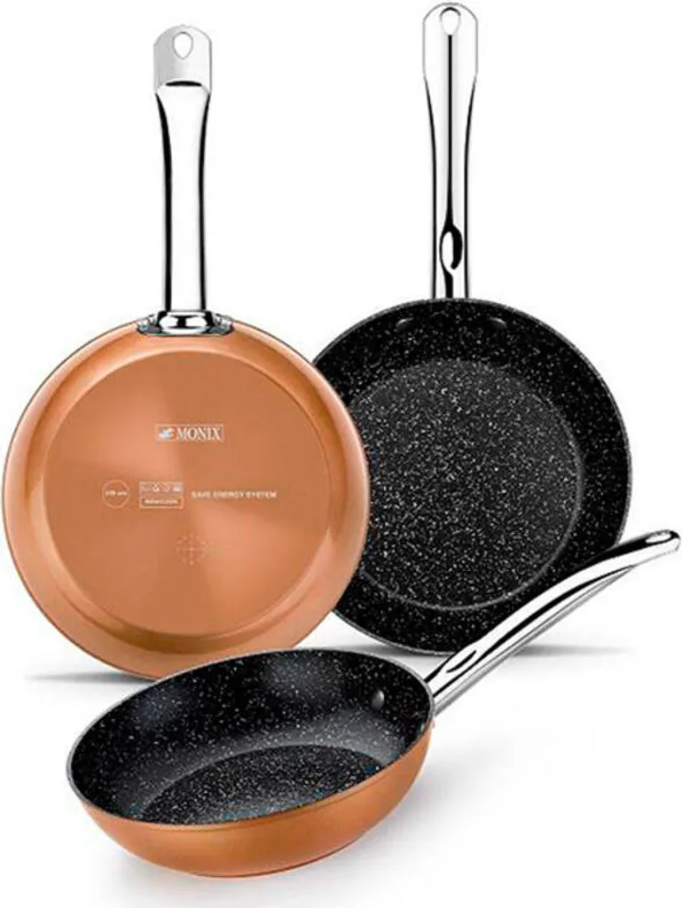 Pinti Monix Monix M740026, Round, All-purpose pan, Black, Orange, Quantanium, 220 °C, Aluminum, Copper, Titanium