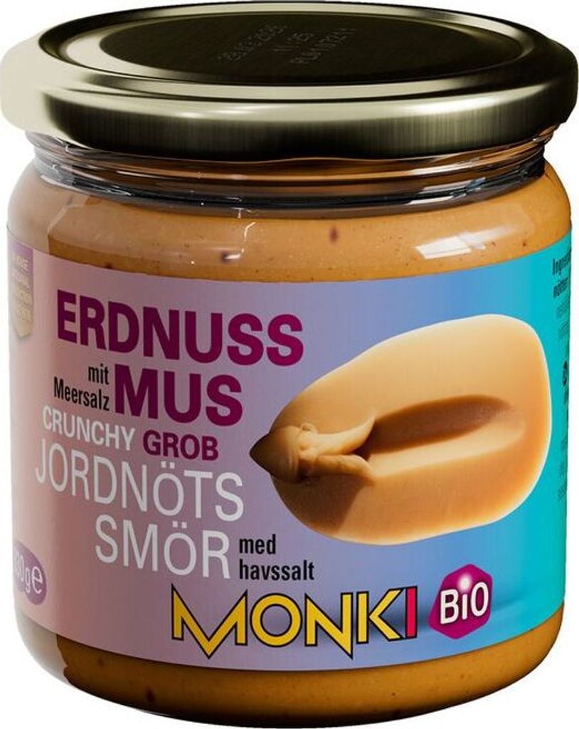 Monki coarse peanut butter with salt -- 330g