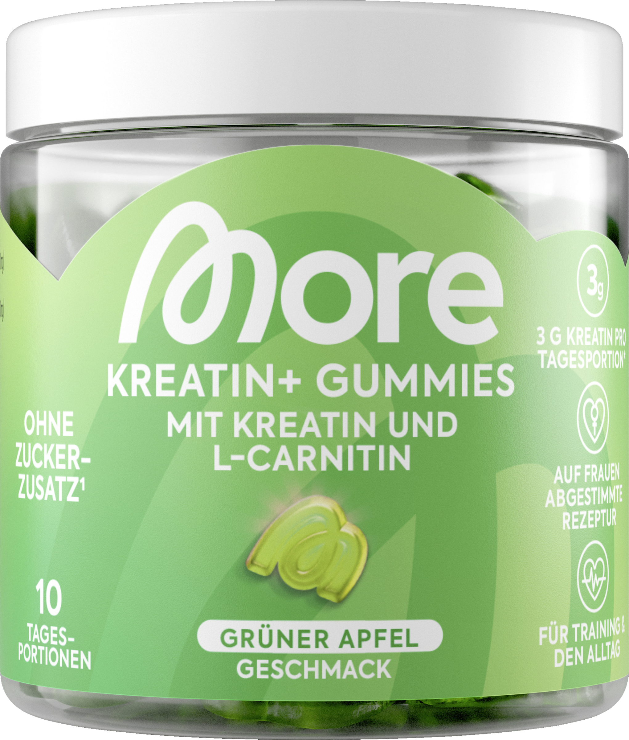 More Creatine+ Gummies Green Apple 150g