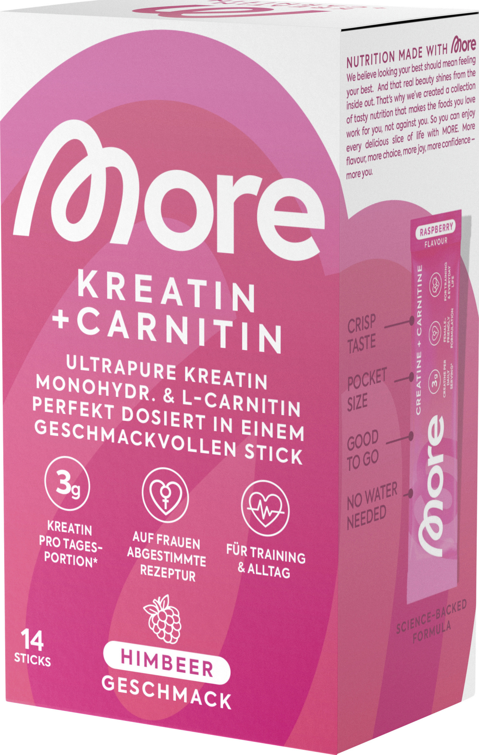 More Creatine Carnitine Sticks - Raspberry Flavor 99g