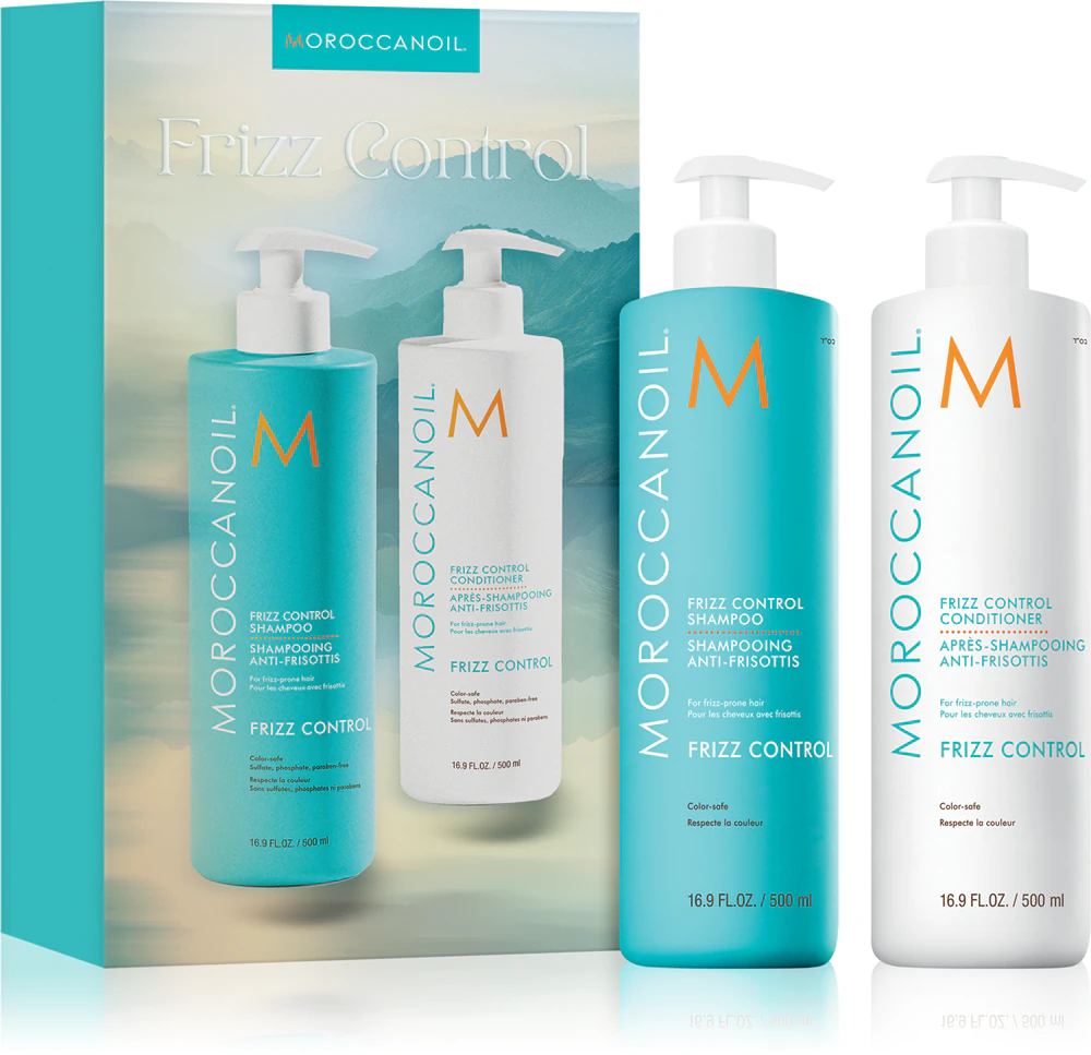 Moroccanoil Frizz Control Kit Set for unyielding and damaged hair, 2 x 500 ml