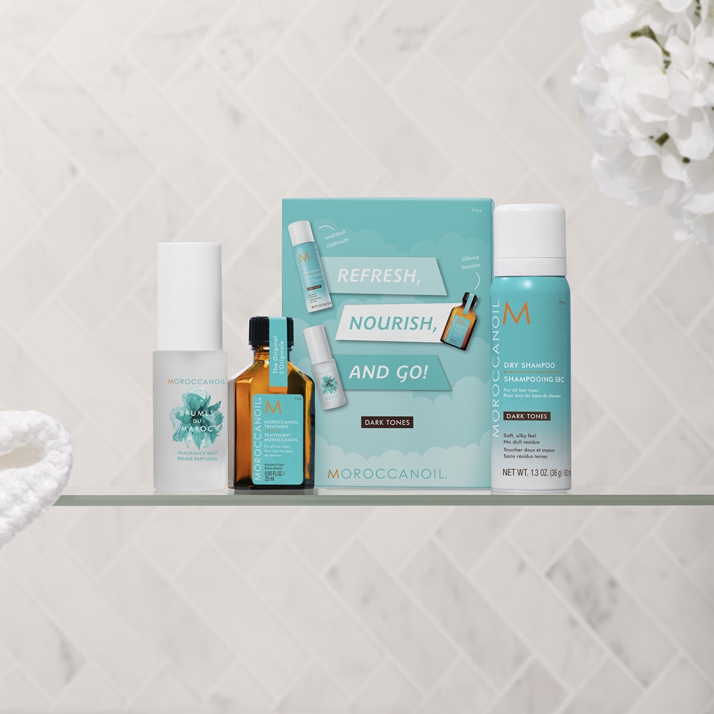 Moroccanoil Refresh, Nourish, and Go! (Dark Tones) Set for Dark Hair for Women