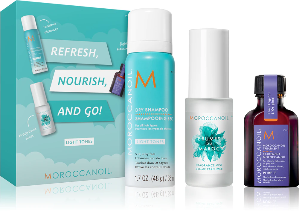 Moroccanoil Refresh, Nourish, and Go! (Light Tones) Set for Blonde Hair for Women