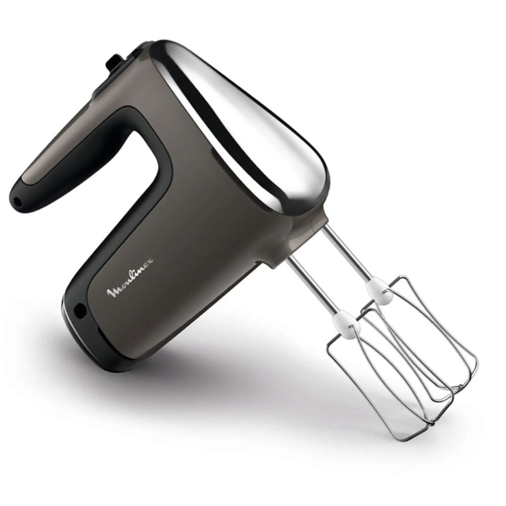 Moulinex PowerMix HM650E, Hand Mixer, Black, Grey, Whisk, Knead, Mix, Ladder, Black, Stainless Steel