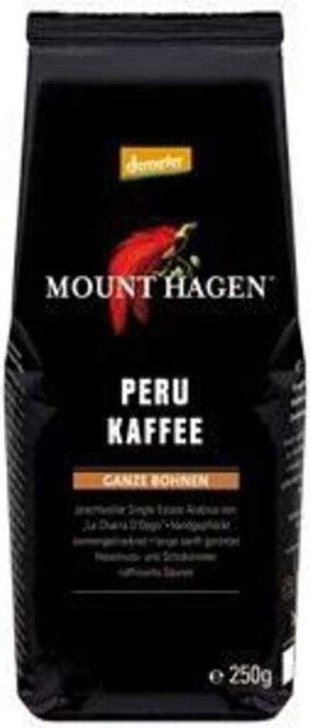 Mount Hagen Demeter Roasted Coffee "Peru" Whole Bean -- 250g x 6 - 6-pack PU