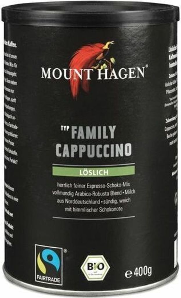 Mount Hagen Family Cappuccino Tin -- 400g x 6 - Pack of 6 PU