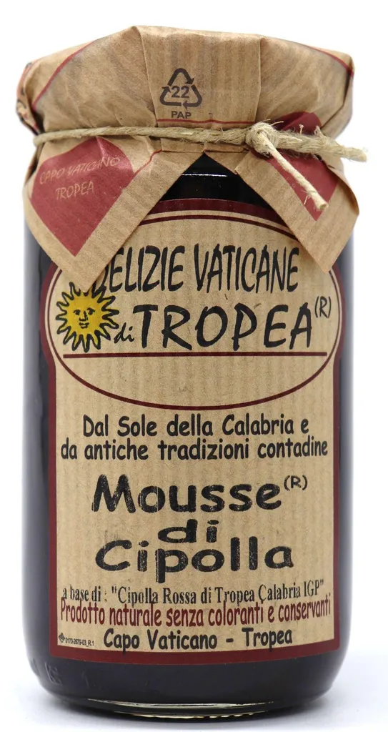 Mousse di Cipolla Rossa di Tropea Delizie Vaticane di Tropea – Finest Onion Jam - Red Onion Marmalade from Tropea - Italian Product